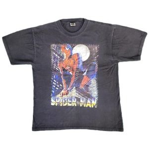 Vintage Spider-Man Shirt Size XL Marvel Comics Black Movie Promo Y2K